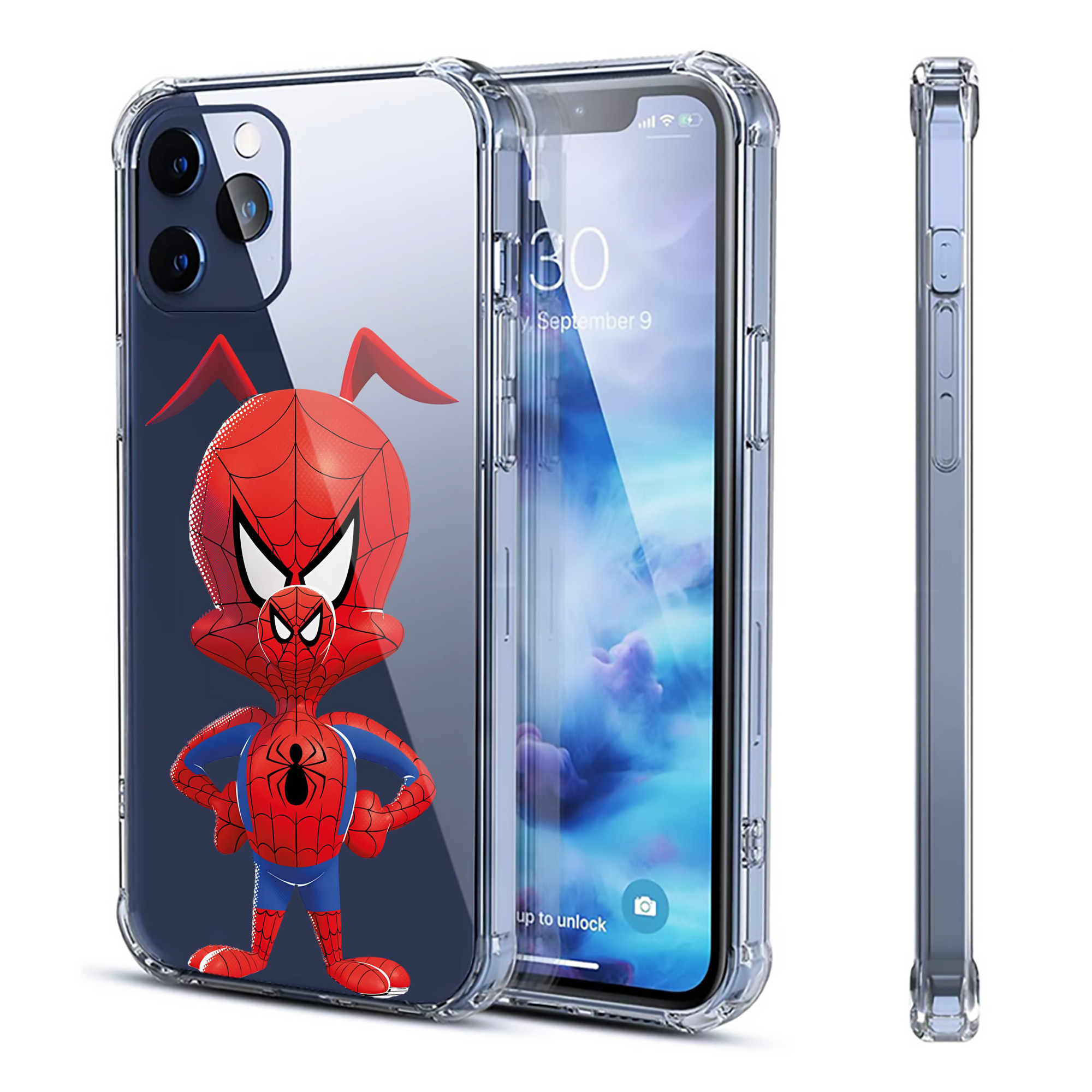 （画像用） Spider Man スパイダーマン 【iPhone 12シリーズ対応】透明スマホケース（クリアソフトケース）